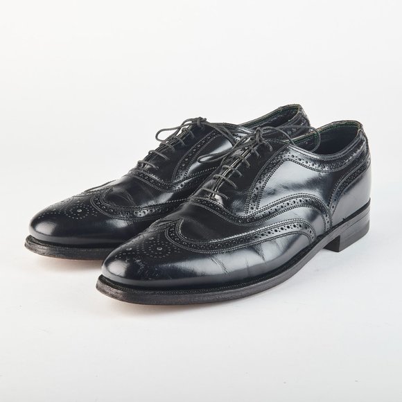 Florsheim Imperial Men\'s Black Calf Wingtip Oxfords  10 D w/ Shoe Trees & Bags!! main image 13